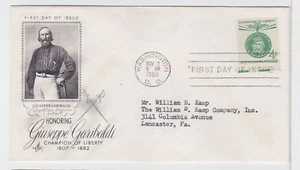 TurtlesTradingPost - Guiseppe Garibaldi 4 Cent Value 1960 #1168 - Artcraft FDC - Picture 1 of 1