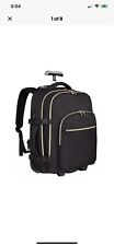 DEVPNR Rolling Backpack for Women, 17”Laptop Tvl Backpack with Wheels Black