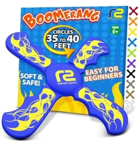 Fun Boomerang - Stocking Stuffers for Kids 8-12 - Soft & Easy to Use - Blue - Picture 1 of 7
