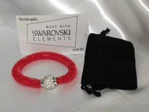 Swarovski Stardust Red Crystals Rhinestone Bracelet 6.25" Magnetic Close EUC - Picture 1 of 18