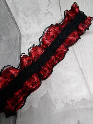 Black red garter Lace Red Satin Ribbon Garter Wedding Bridesmaid dressin up