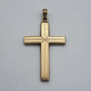 Vintage 10k Gold - Lined - Religious Cross Pendant - Picture 1 of 12
