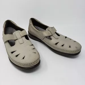 SAS Roamer Womens 10.5 Greige Gray Leather Fisherman Sandal Tripad Comfort Shoes - Picture 1 of 9