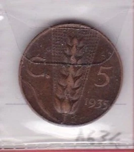 A634: Moneta Coin Vittorio Emanuele III - 5 Centesimi 1935 Spiga - Picture 1 of 1
