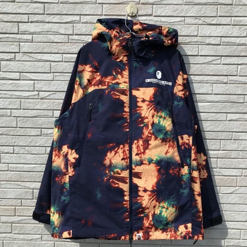 A BATHING APE (BAPE) Bape Mountain Parka UOMO XL nylon tie dye ottimo