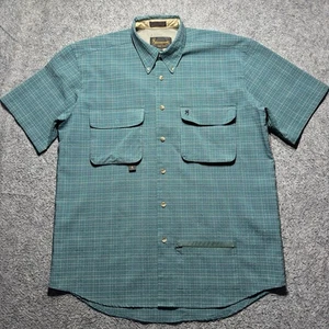 Browning RBO Travel Gear Shirt Mens L Green Plaid Short Sleeves Button Down - Picture 1 of 9