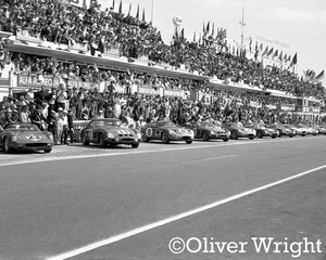 1963 Le Mans Grid Lineup - Historisches 24H Rennen s/w Motorsport Foto - Bild 1 von 7