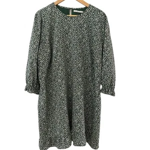 Abercrombie & Fitch Plus Green & White Long Sleeve Floral Mini Dress Size XXL - Picture 1 of 9