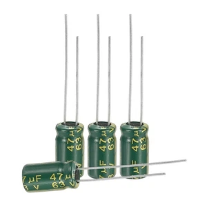 100Pcs Electrolytic Capacitor 47UF 63V with Aluminum Radial Leads 6 x 12mm - Photo 1/5