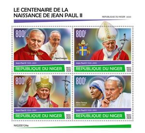 Niger Pope John Paul II Stamps 2020 MNH Mother Teresa Famous People 4v M/S