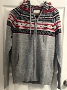LIFE AFTER DENIM Pullover Herren S Wolle-Kaschmir-Mischung Reißverschluss Kapuze Cardigan grau - Bild 1 von 6