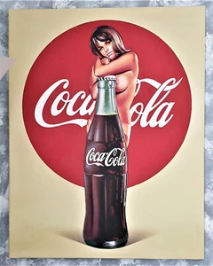 Coca cola Girl Pin-Up Pop Vintage Bild 80x100 Wandbild Mel 78 - Picture 1 of 7