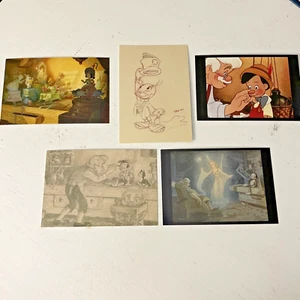 Pinocho 1940 - Arte de Disney La Edad de Oro - 5 postales coleccionables #1 - Imagen 1 de 7