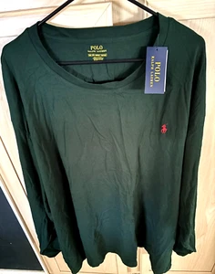 POLO RALPH LAUREN - CLASSIC GREEN LONG SLEEVE TSHIRT 5XB NWT - Picture 1 of 4