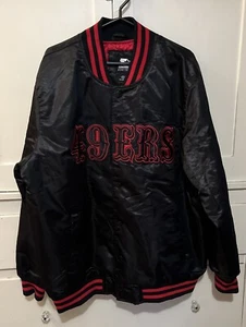 VTG San Francisco 49ers Black Starter Bomber Jacket 90s Satin Size XXL Niners - Picture 1 of 5