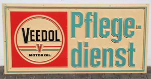 VEEDOL Motor Oil, Pflege-Dienst Schild, Werbung, Vintage Oldtimer, 145x71cm