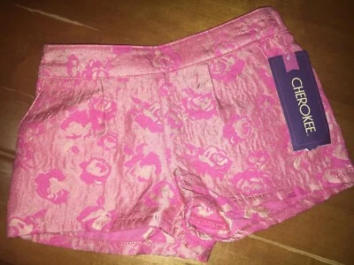 Girls Sz Xs 4/5 Cherokee Rose Pink Shorts Nwt Easter Spring Vacation - Image 1 of 4