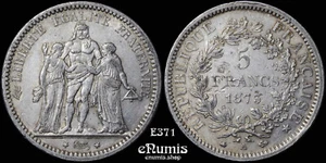 FRANCIA, Tercera República, 5 Francos 1873 A, París, XF-UNC - Imagen 1 de 6