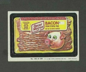 1980 TOPPS WACKY PACKAGES SERIES 3 OSCAR MORON #182 OF 198 