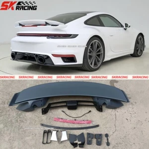 For Porsche 911 992 20-24 Upgrades Turbo Style Rear Trunk Spoiler Wing Body Kits - Picture 1 of 18