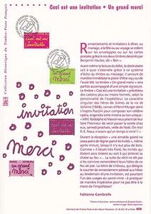 Document Philatélique 1er Jour : 42 2005 - Une nvitation Un Grand Merci - Picture 1 of 1