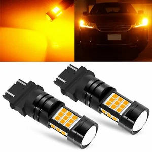 JDM ASTAR 2x 3157 3156 27-SMD Amber LED Turn Signal Light Bulb 12V For Chevrolet - Picture 1 of 10