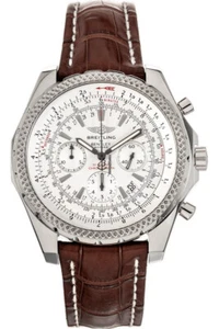 Breitling Bentley Motors Acero En Marrón Croco Correa de Cuero Esfera Blanca - Imagen 1 de 1