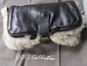 UGG Collection Clutch Bag Aldabella Reversible Toscana Fur and Leather New $595 - Imagen 1 de 14