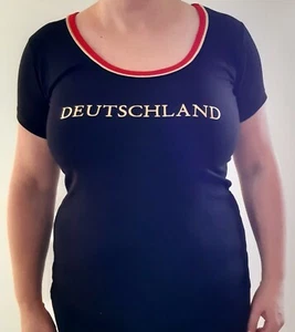 Shirt DEUTSCHLAND Trikot Gr. L, EM WM Schwarz Fan NEU Fussball Sport Damen Woman - Bild 1 von 3