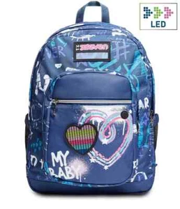ZAINO SEVEN FREETHINK ROCK ON GIRL CON CUORE LED SCUOLA 2023 - Foto 1 di 6