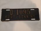 Vintage 1940S Fort Benning Georgia Topper License Plate 0522