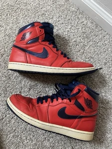 Nike Air Jordan 1 Retro OG High David Letterman 555088 606 Red Metallic navy - Picture 1 of 8