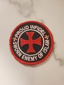 Parche militar ORGULLOSAMENTE INFIEL enemigo jurado del Islam cruz de hierro parche de hierro - Imagen 1 de 12
