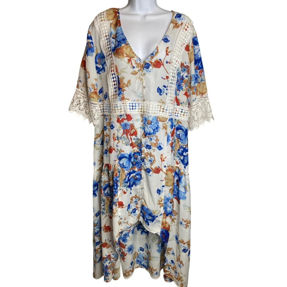 American Rag Cie Womens Maxi Dress Sz 2X Floral Print Cottagecore Prairie Flowy - Image 1 of 4