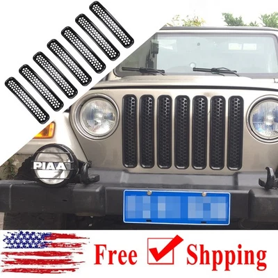 7 шт. ABS передняя решетка бампер капот сетка решетка для Jeep Wrangler TJ 1997-2006 - Изображение 1 из 4