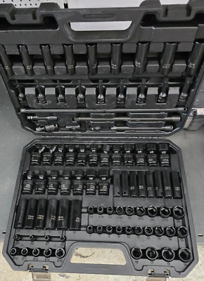 Kraft Steckschlüssel Satz 90 teilig in Metrisch uns Zoll Größen - Bild 1 von 4