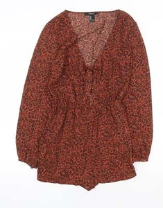 FOREVER 21 Womens Orange Polyester Blend Playsuit One-Piece Size S Tie - Picture 1 of 12