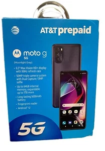 AT&T Motorola Moto G 5G - 64GB, Prepaid Smartphone Color Gray - Brand New - Picture 1 of 11