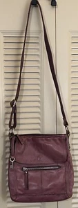 Fossil Red Burgundy Handover Leather Crossbody Bag Front Pocket Vintage W/Key - Picture 1 of 18