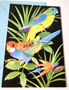 Tarjeta de felicitación de colección tarjeta en blanco bonitas aves tropicales saludos americanos - Imagen 1 de 2