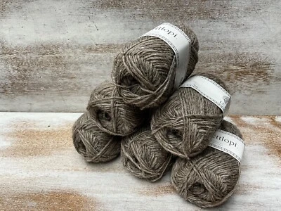 Lot of 6 LETTLOPI YARN Lopi Worsted aran 100% Icelandic wool 85 oatmeal Heather