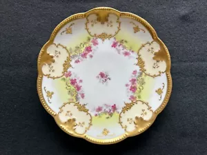 AK CD Klingenberg Dwenger Limoges Frankreich Blumenmuster 9 1/2"" Teller c1900-10 - Bild 1 von 6