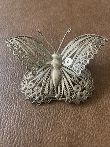 Wunderschönes Vintage Sterling Silber filigran Jugendstil 2” x 2 1/2” 10g - Bild 1 von 12