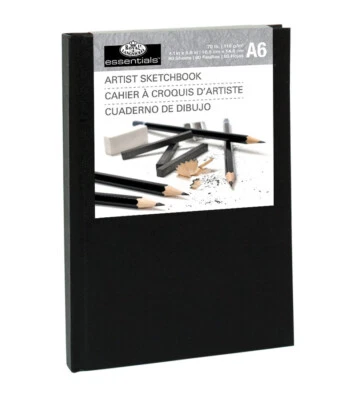 Royal & Langnickel A6 Hardback Casebound Artist Sketch Book Drawing Pad 80 Sheet