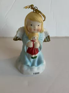 VTG Christmas Ornament Ceramic Angel 1996 Babys Girl First Christmas 2.75” - Picture 1 of 4