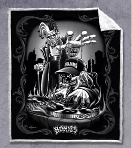 DGA Homies Jokajams Chicano Chicana Lowrider Thick Soft Throw Sherpa Blanket - Picture 1 of 1