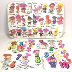Tovagliette Troll Vintage Alfabeto e Numeri Russ Berrie and Company Laminate 4 - Foto 1 di 12