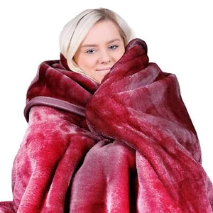 Laura Hill Double-sided Large 220 X 240cm Faux Mink Throw Rug Blanket 800-gsm He - Picture 1 of 8