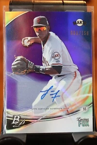 Lucius Fox 2016 Bowman Platinum Perspects púrpura automático #tpa-lf 9/150 - Imagen 1 de 2