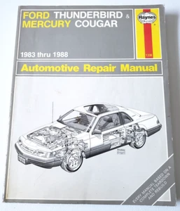 HAYNES FORD THUNDERBIRD MERCURY COUGAR Automotive Repair Manual 1983-1988 - Picture 1 of 9